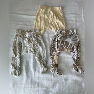 HonestBaby 3 pack footed pants newborn